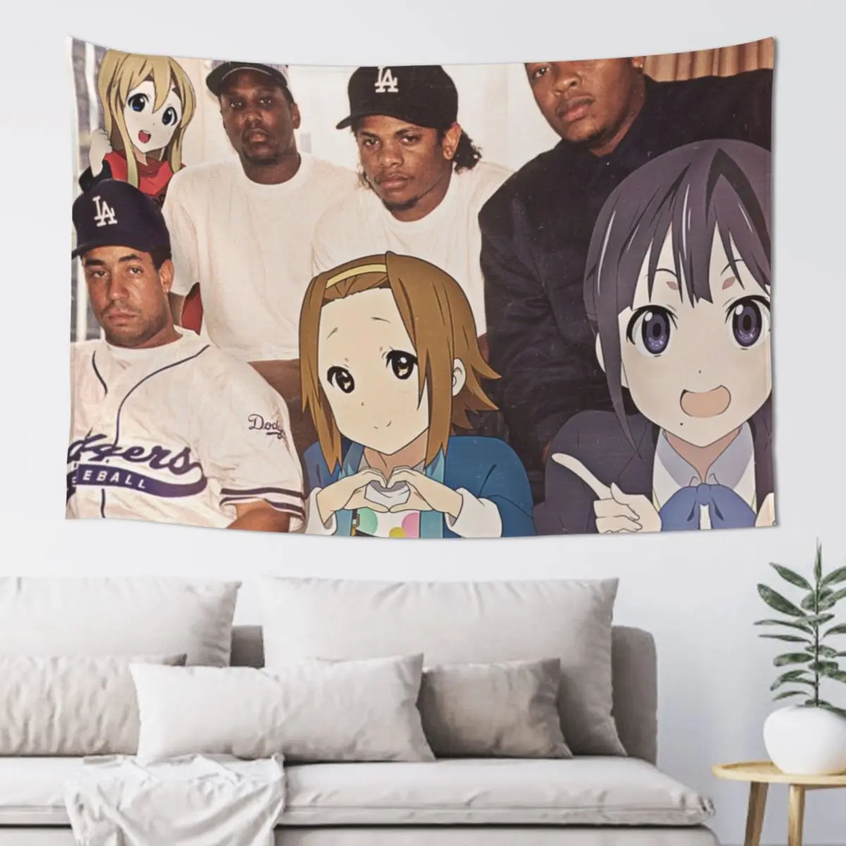 

K-On! and their crew Tapestry Room Decorations Aesthetic Decoration Bedroom Tapestry