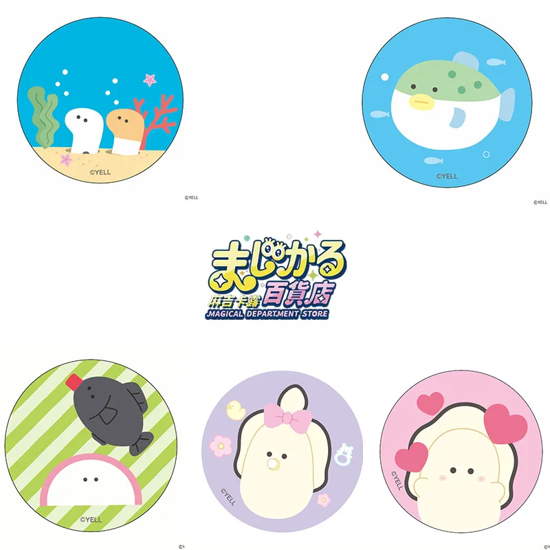 

Genuine Round Eye Friends Badge Pin Magical Department Store Canbadge Lenticular Holographic Kawaii Anime Collectible Gift