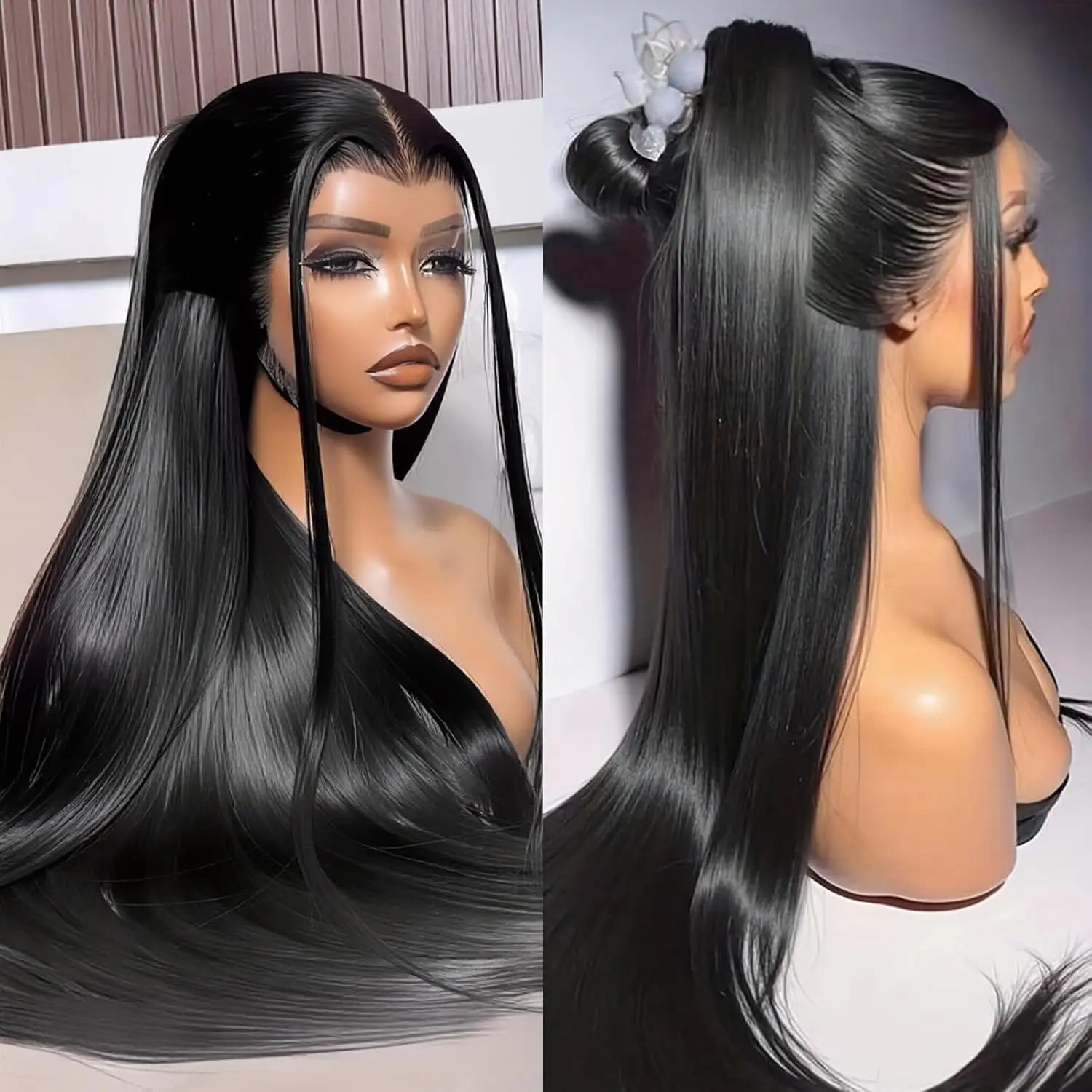 

Bone Straight 13x6 Hd Lace Frontal Wigs 30 40 Inch Pre Plucked Brazilian Transparent 13x4 Hd Lace Front For Women Human Hair Wig