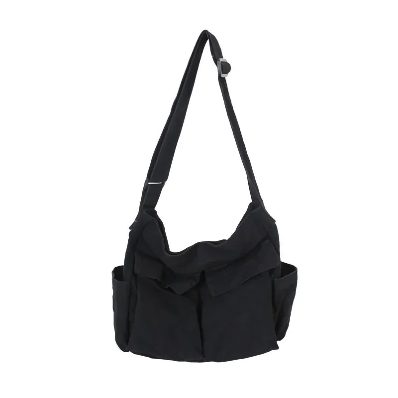 NONE Frauen Schule Messenger Taschen Für Frauen Schulter Damen Designer Handtasche Feste Große Kapazität Casual Leinwand Schulter Weibliche Taschen 3