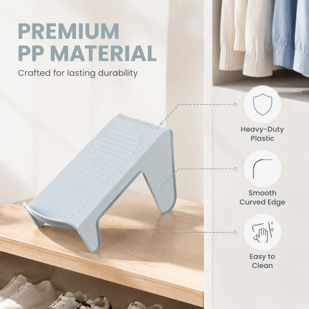 Durable Plastic Shoe Stacker Pink 25*11*14cm Double Layer Shoe Rack Space Saving Shoe Holder for Closet Storage