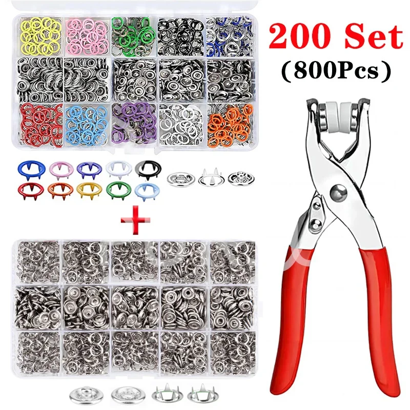 

9.5mm Metal Hollow Five-Claw Snap Button For Installing Clothes Bag Sewing And DIY Craft Hand Pliers Tool Snap buttons Eyelets