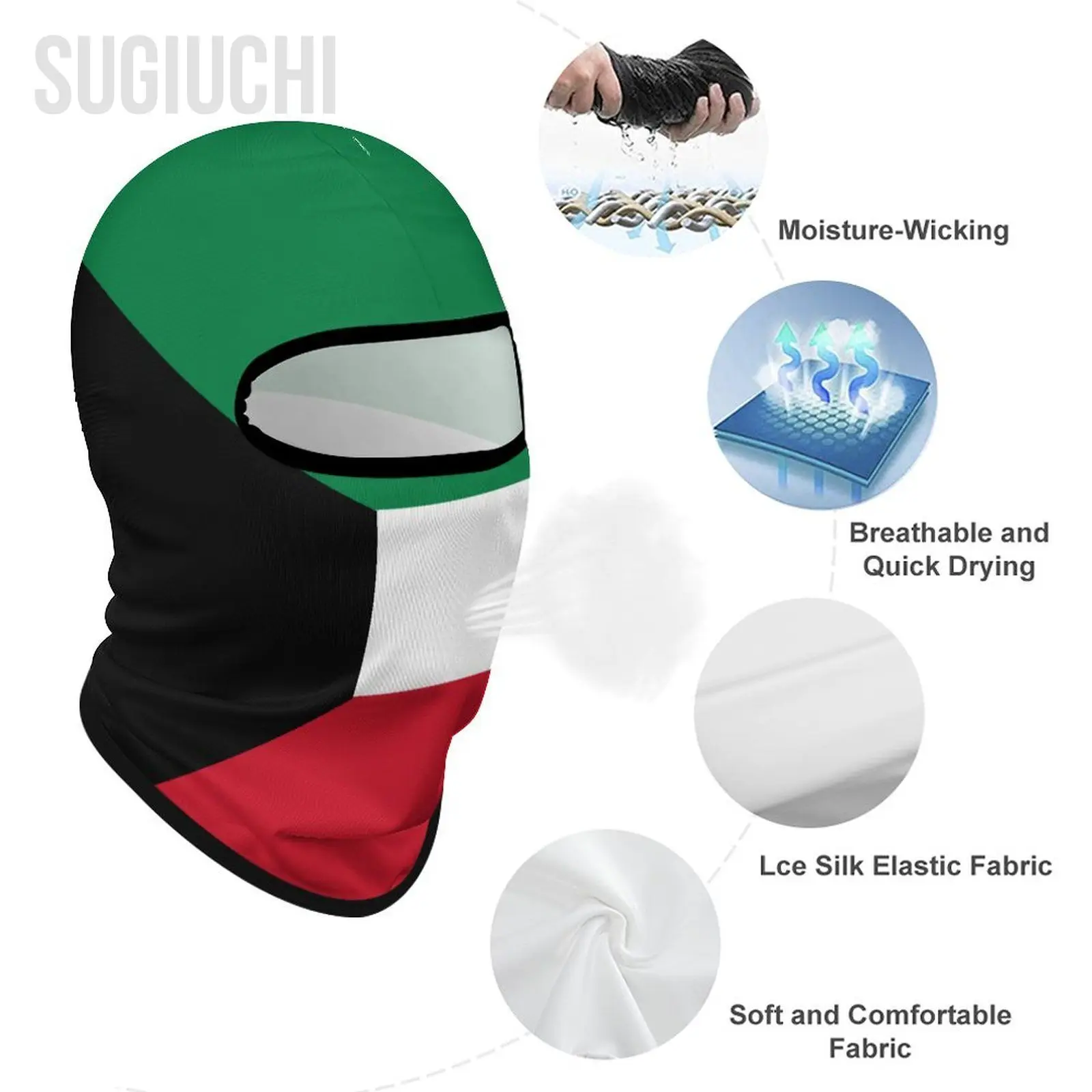 علم الكويت في الهواء الطلق بارد واقية من الشمس دراجة نارية قناع الوجه موتو السائق غطاء الرياح قناع سدادة يندبروف دراجة ركوب الدراجات القبعات #5