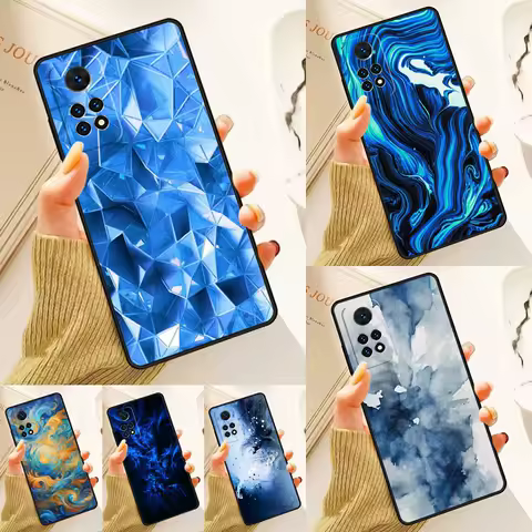 Abstract Blue Case For Samsung Galaxy S24 Plus S23 S20 S21FE Lite S22 Ultra Note 20 S8 S9 S10 Phone Coque