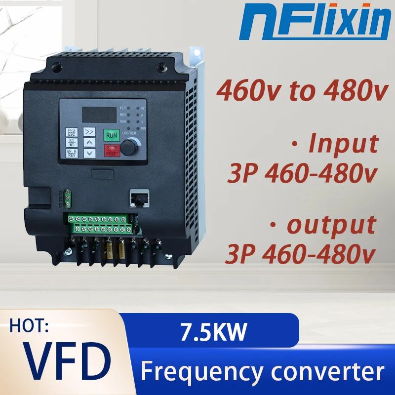 HOT 198Variable Frequency Drive Inverter Converter 7.5KW General 460V-480V 3Phase Input Out Fan/Water Pump Speed Control