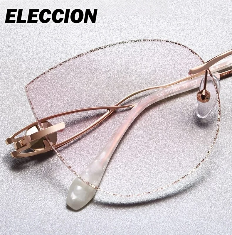 ELECCION بدون شفة وصفة طبية نظارات نظارات للقراءة حافة مع الفضة النساء طويل النظر نظارات نظارات مكافحة بلو راي قصر النظر