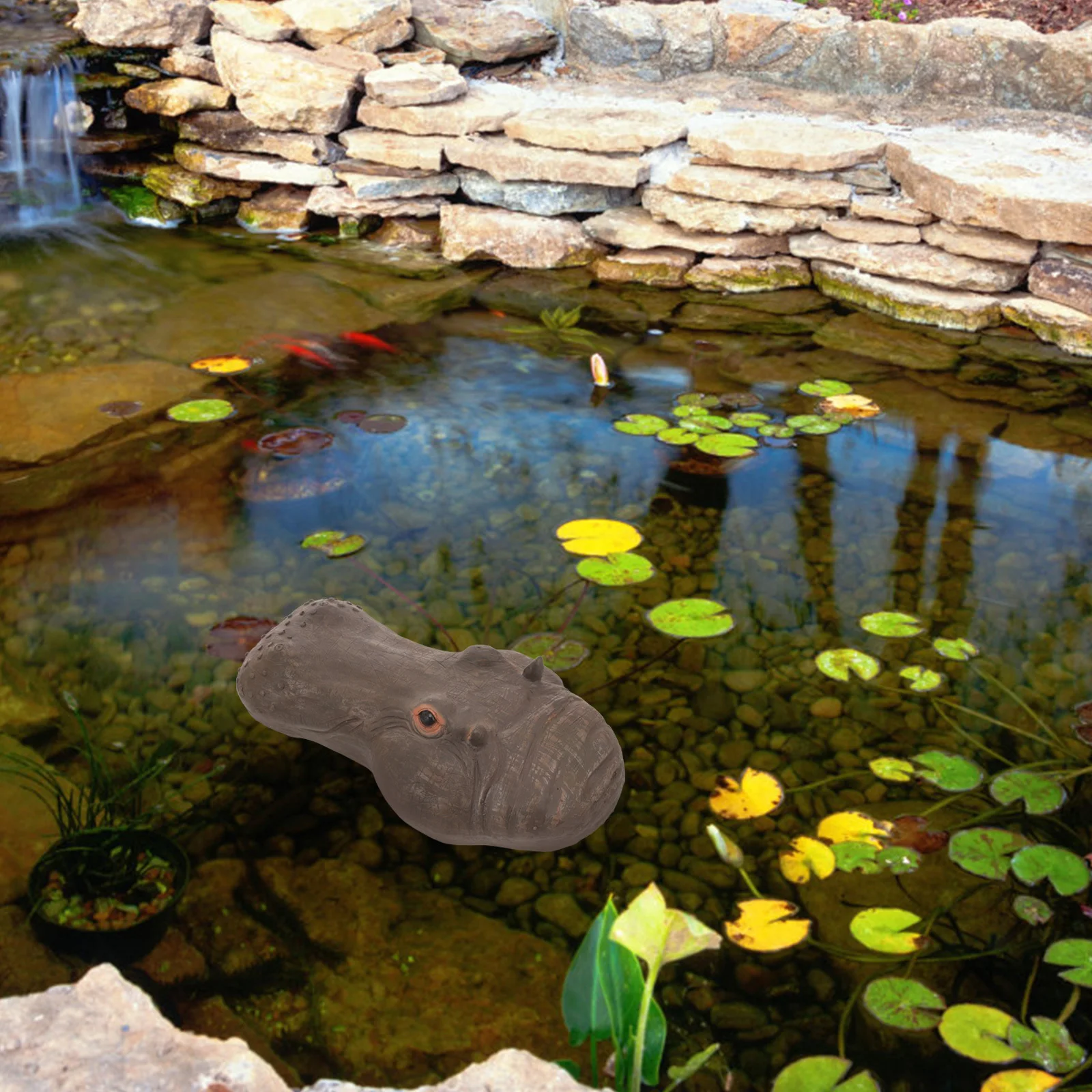 

Shape Simulated Hippo Head Statue Hippopotamus Elephant Pond Statues Outdoor Resin Garden