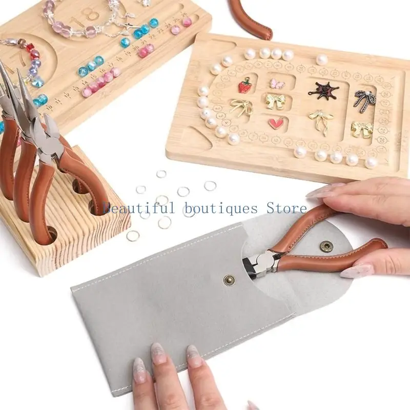 U4LF Jewelry Crafting Pliers with Alloy Body, Covered Handles, and Spring Hinge Structure for Wire Work and Beading Tasks