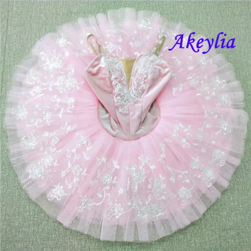 Pink white professional Ballet Tutu child classical Dress performance Sleeping Beauty stage Dance Costume women 7 layers 20060