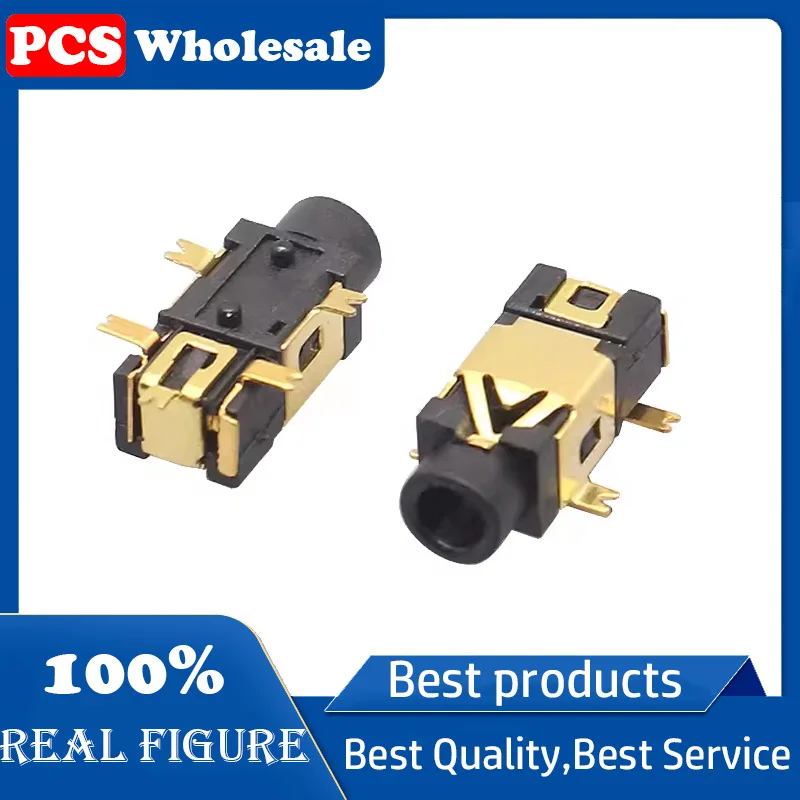 PJ-209 مطلي بالذهب/الفضة 2.5 مقبس سماعة الرأس 5 دبوس SMT 2 دبابيس ثابتة 2.5 مللي متر مقبس مقبس الطاقة #1