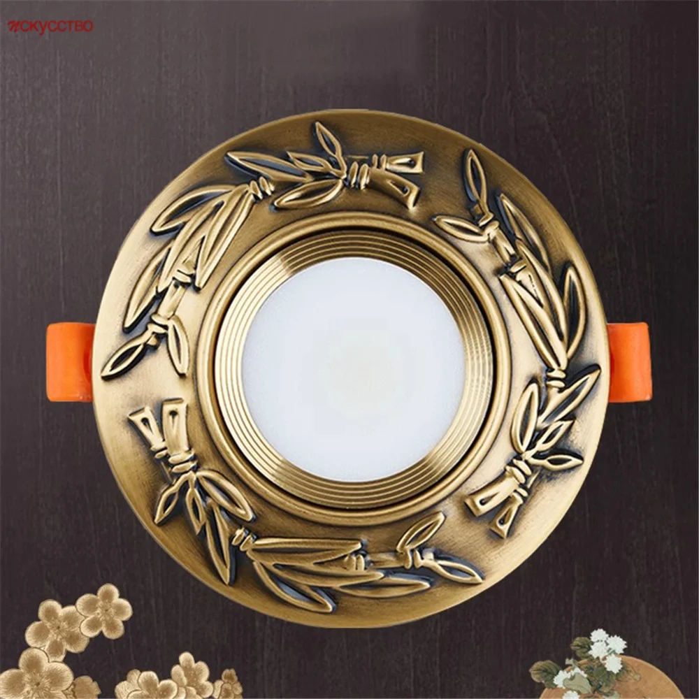 Garland Copper Recessed Ceiling Led Spot Light Home Decor Living Room Kitchen 7.5Cm Hole 220V 110V 3W 10W Luxury Bull Eye Lamp