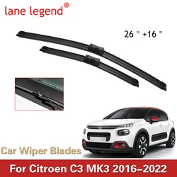 Lane Legende Voor Citroen C3 Mk3 2016 2017 2018 2019 2020 2021 2022 Voorste Ruitenwisserbladen Borstels Cutter Accessoires