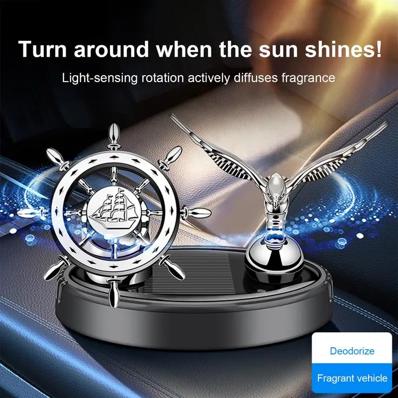 Solar Powered Rotating Car Air Freshener Decorative Fragrance Mecha Car Interior Accessories Car Solar Perfume Diffuser