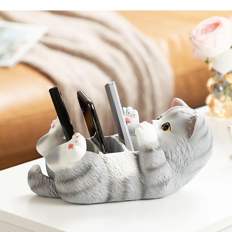 Cute Cartoon Grey Storage Ornaments Trays Decorative Desk Decoration Sundries Organizer Box Modern Decor Boxes