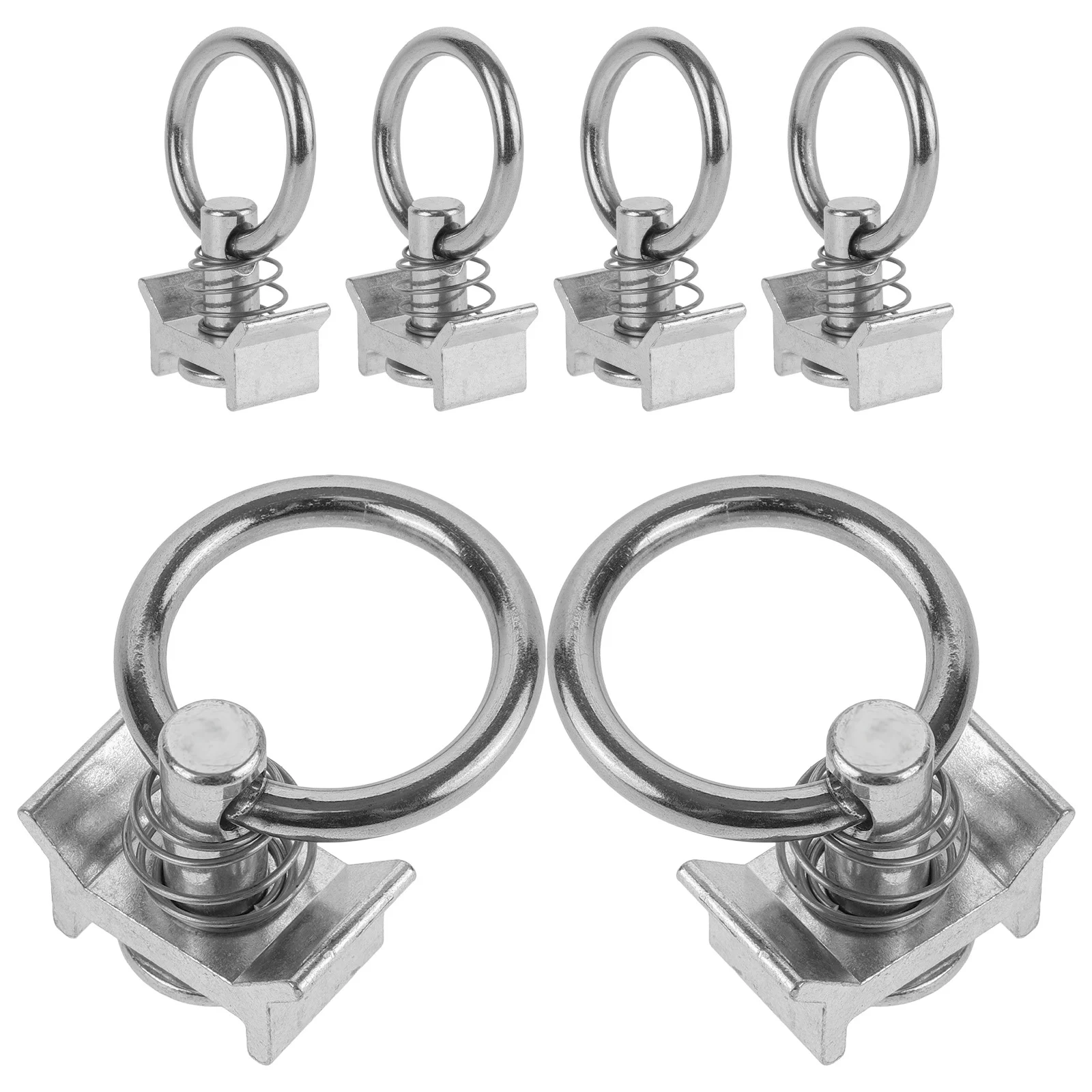 ตะขอสแตนเลสทรงกลม 6 ชิ้น สำหรับยึดสายรัดบนรางสายการบิน อุปกรณ์เสริมสำหรับติดตั้งลำโพง