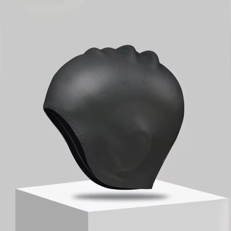 Professionelle Silikon-Schwimmkappe mit Ohrschlitzen - Hochelastisch für Erwachsene & Langes Haar – Detail 9