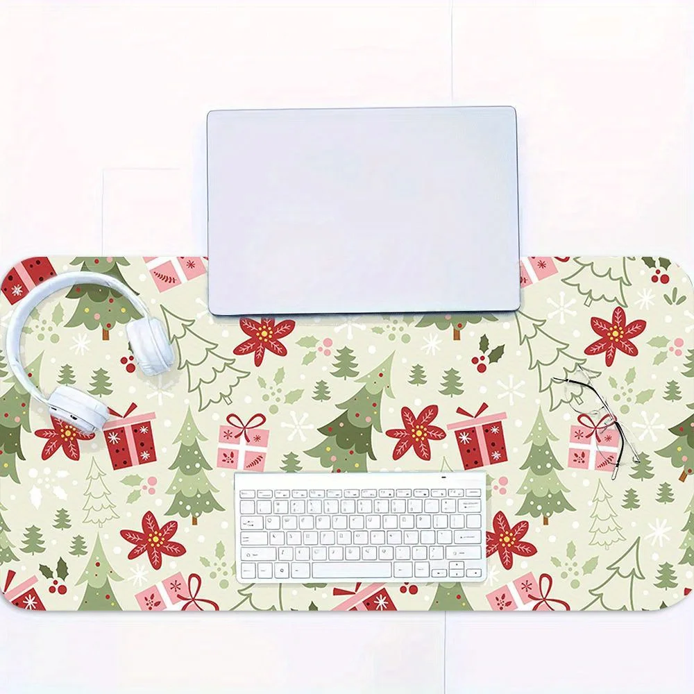 

Extra-Large Christmas & Thanksgiving Mouse Pad - Non-Slip, Stitched Edge Desk Mat for Gaming and Office Use, Compatible with Com