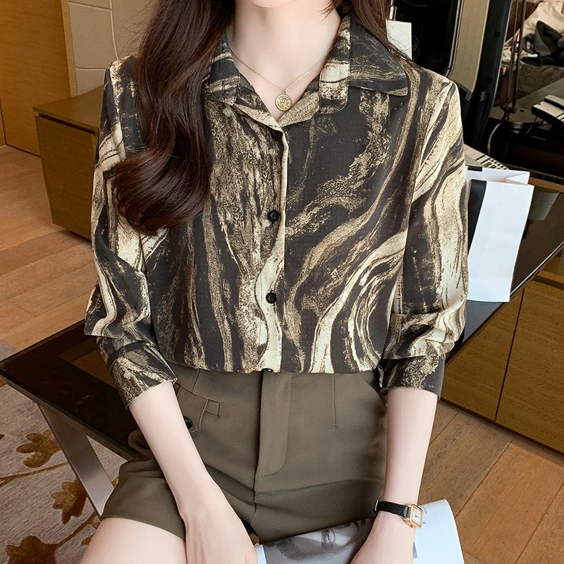 

Женская винтажная рубашка-поло в полоску, с длинным рукавом