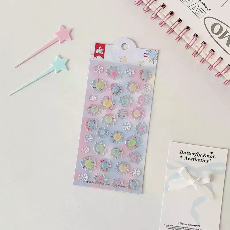 Decalcomanie decorative Cartoon Fragola Fiocco di neve Adesivi per diario 3D impermeabili per custodie per telefoni Forniture artigianali fai-da-te