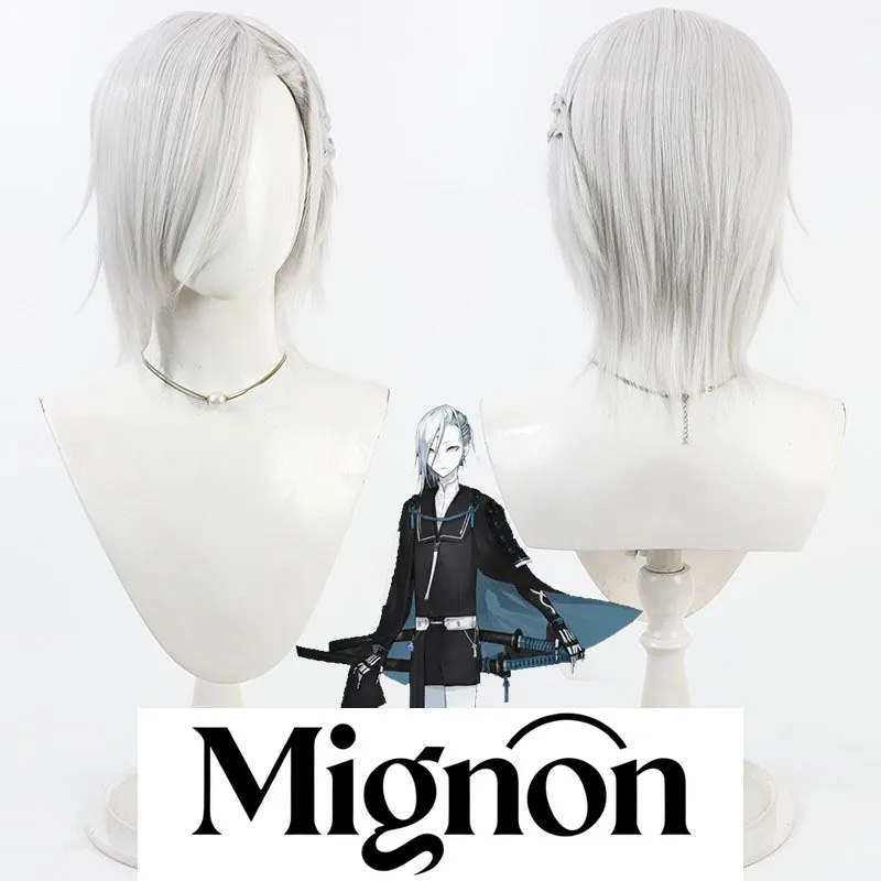 

Touken Ranbu Jizo Yukihira парик для косплея интегрированная коса серебристо-белый силиконовый кожу головы подарок на Хэллоуин