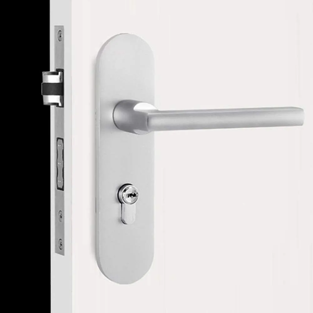 Imagem -02 - Modern Handle Lock Cylinder With Chaves Trava Traseira Dianteira Segurança em Casa Porta de Escritório Comercial Alavanca com Chaves