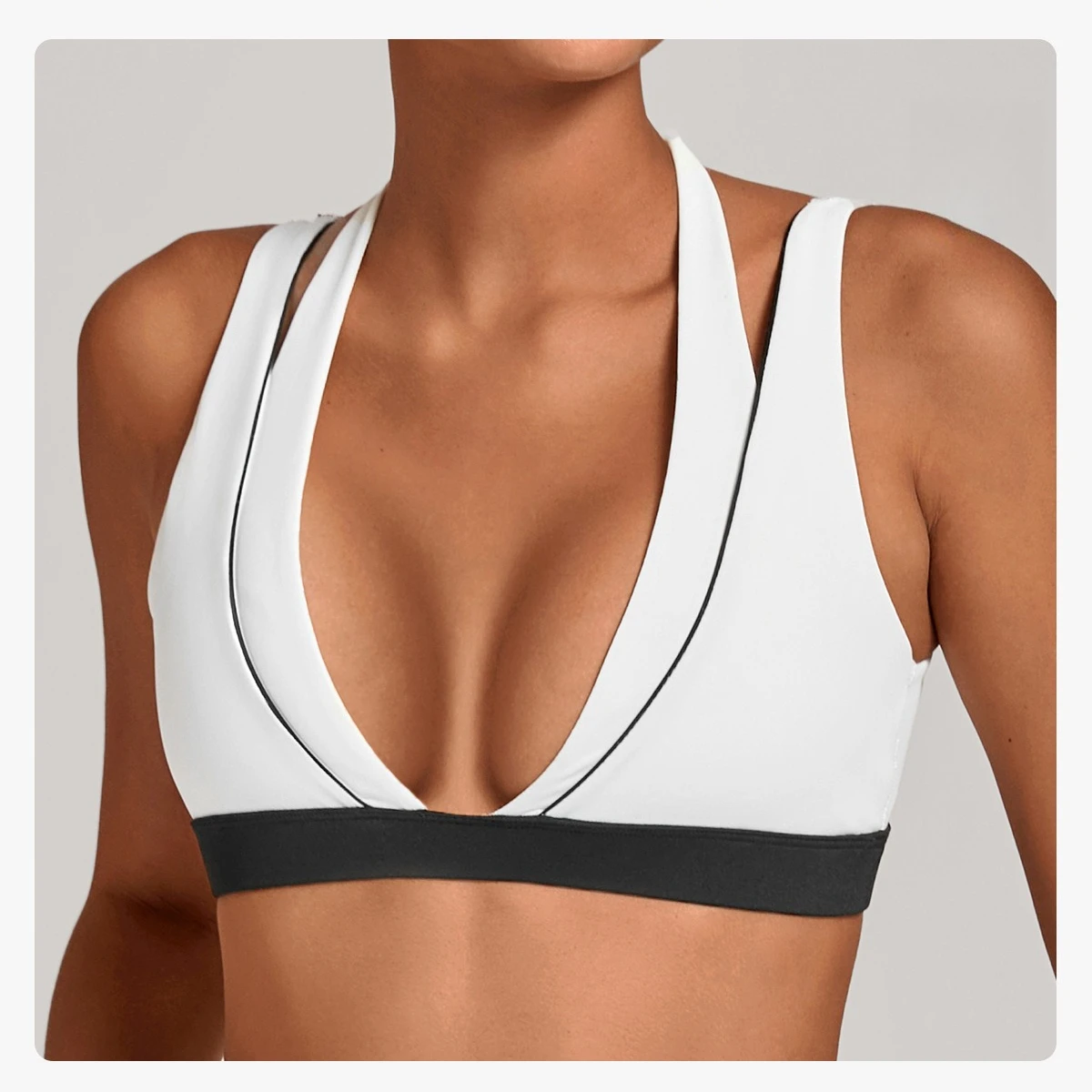 Gym Workout Corset Color Block Halter Women's Yoga Bras Beautiful Back Tight Sports Bra Fitness Running Casual Wear Top NO Cups