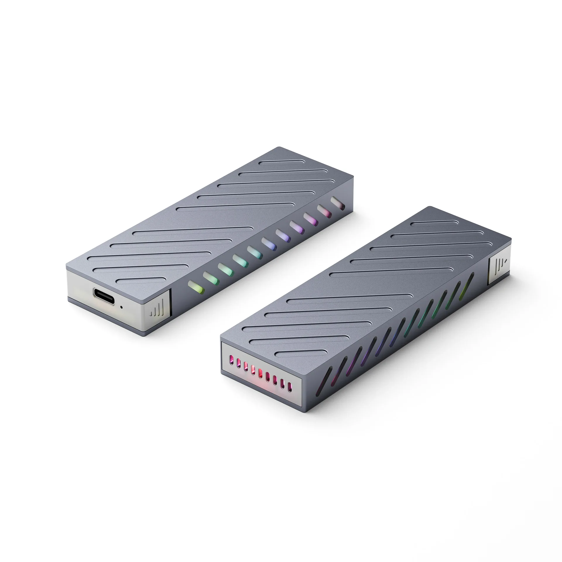 Obudowa M.2 NVMe SSD 10 Gbps PCIe, przenośny adapter USB C 3.1 Gen2 z podświetleniem RGB, zewnętrzny adapter 2230/42/60/80 do dysków M.2 M-Key SSD — zdjęcie produktu 7
