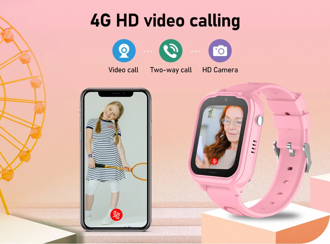 Wonlex 4G Smart Watch Bambini GPS WiFi Localizzazione scolastica Monitor Telefono Orologio KT28 Videochiamata SOS Bluetooth App Negozio Smart Baby Watch