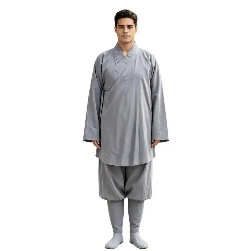 CLYFANZen Buddhist Monastic Robe Set for Men & Women Shaolin Kung Fu Martial Arts Uniform Meditation Spiritual Practice Clothing