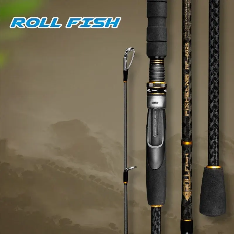 ROLLFISH Boat Carbon Fiber Light Jigging Fishing Rod Spinning Casting Lure Fishing Rod Saltwater 2Sections WT127-141g 1.68-1.98m