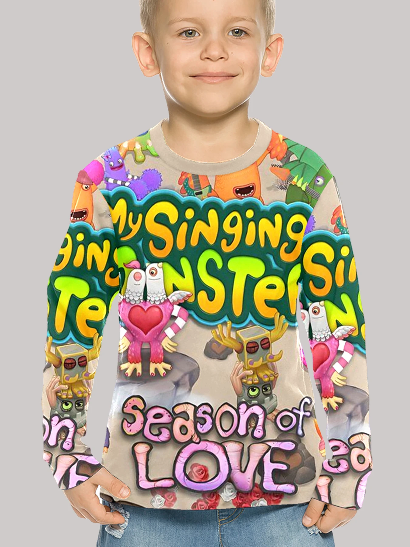 3D Print Game My Singing Monsters Children T-Shirt Long Sleeve Spring Fall Clothes Casual Round Neck Boys and Girls Tops