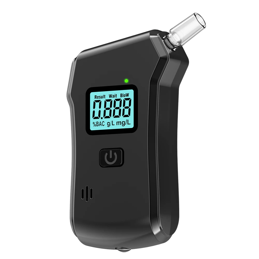 Digital Alcohol Breath Tester Accurate LCD Display Handheld Alcohol Analyzer with 5 Mouthpieces Alcoholometer for Home Party Use