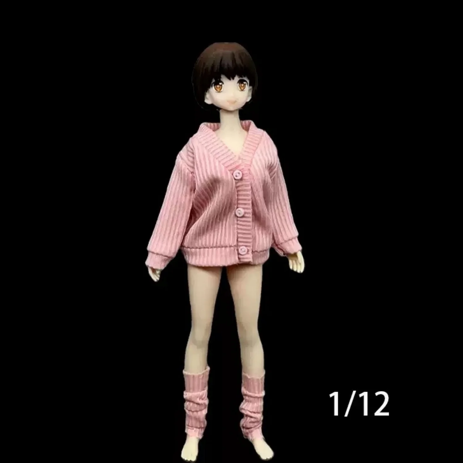 Modello di cappotto maglione lavorato a maglia 1/12 adatto alla figura del corpo della ragazza da 6 pollici