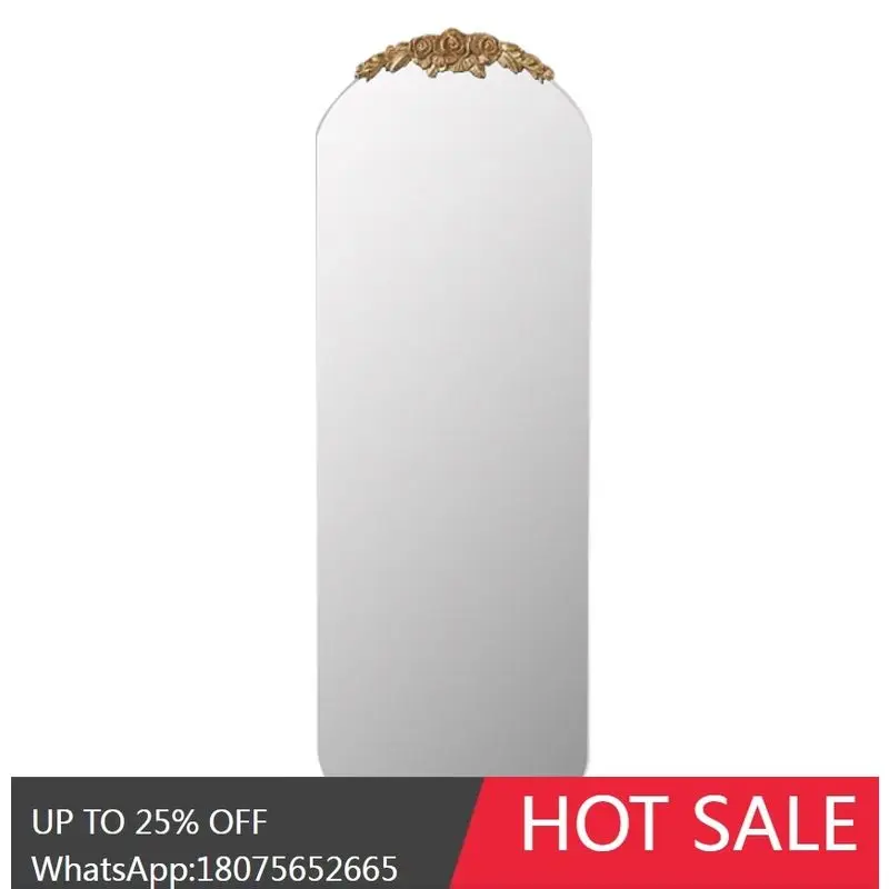 

HLZ Full-Length Mirror French Style Bedroom Wall-Mounted Dressing Mirror Self-Adhesive Home Mirror