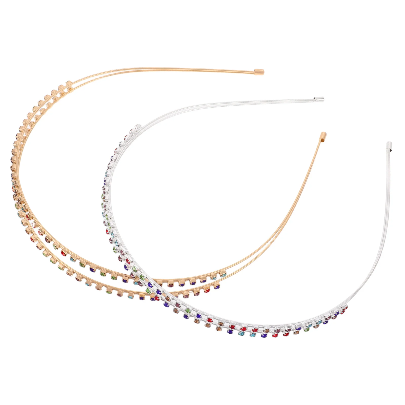 

2Pcs Exquisite Double Layer Rhinestone Headband Sparkly Crystal Hair Accessories Elegant Bridal Party Wedding Daily Wear