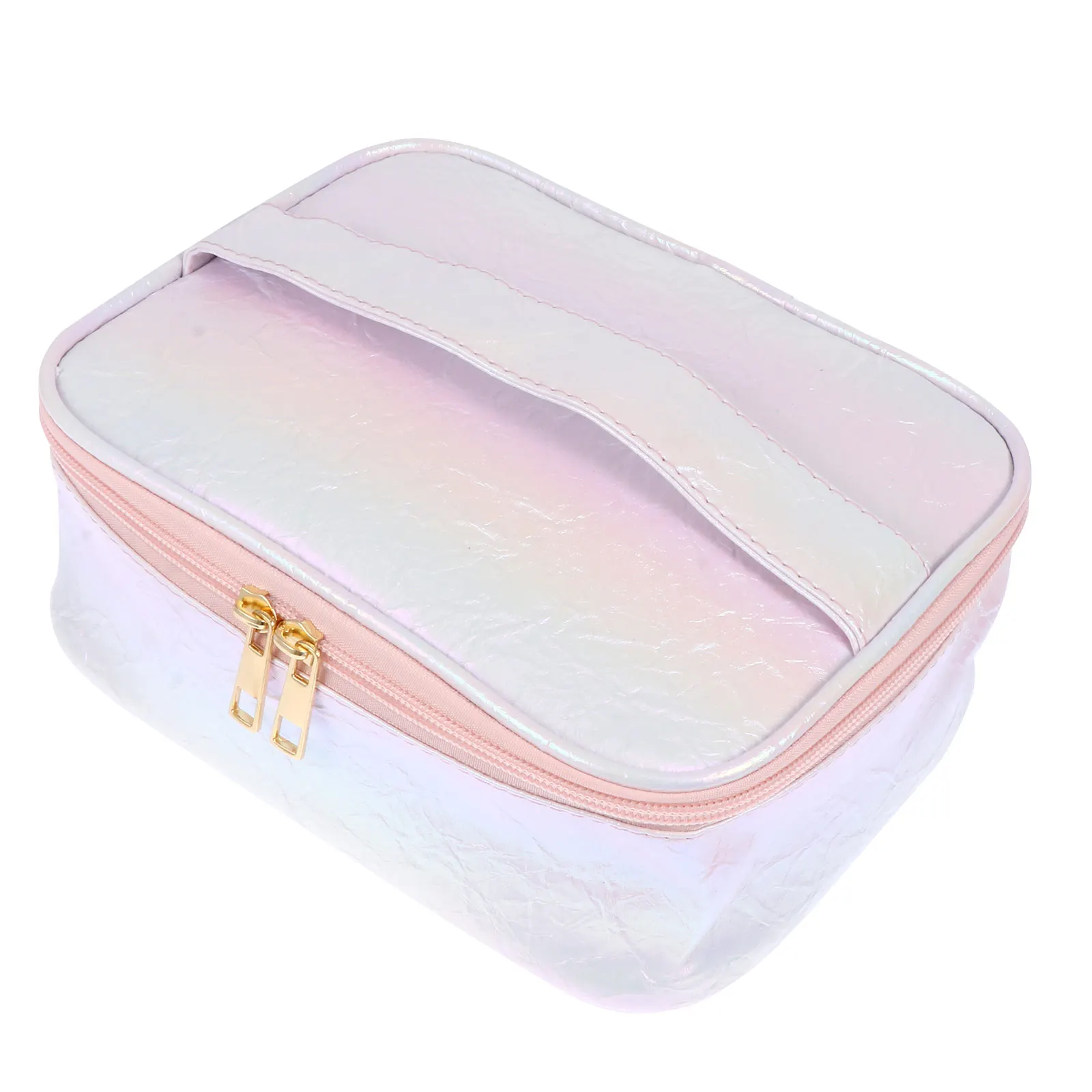 

1pc Bag PU Storage Travel Makeup Pouch Large Zipper Accessory Cute Compact Lightweight Practical Beauty Case