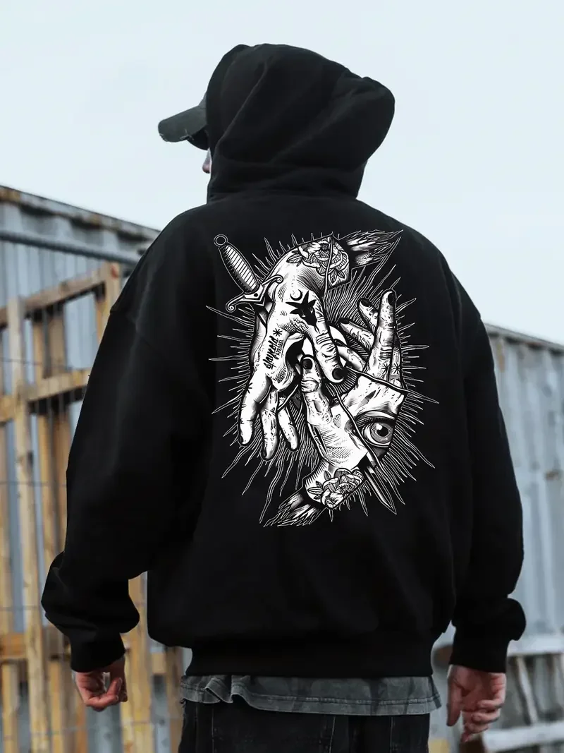 

2025 бестселлер в стиле ретро, американский гот, индивидуальный принт, мужская и женская толстовка с капюшоном, повседневная уличная повседневная свободная теплая спортивная одежда