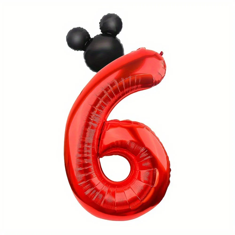 2 Stück 40 Zoll rote Folienballons 0-9 Nummerierte niedliche Mauskopf-Form Ballons für Geburtstag Jubiläum Party Deko Babyparty – Detail 10