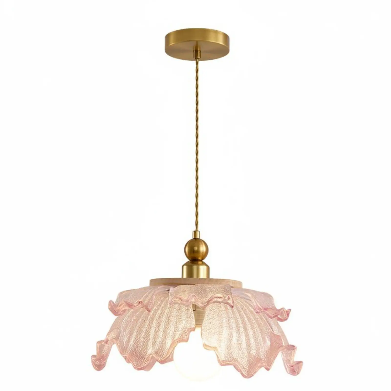 Minimalist Nordic Hanging Ceiling Lamp with Textured Glass Shade and Three Color Modes for Room Lighting
