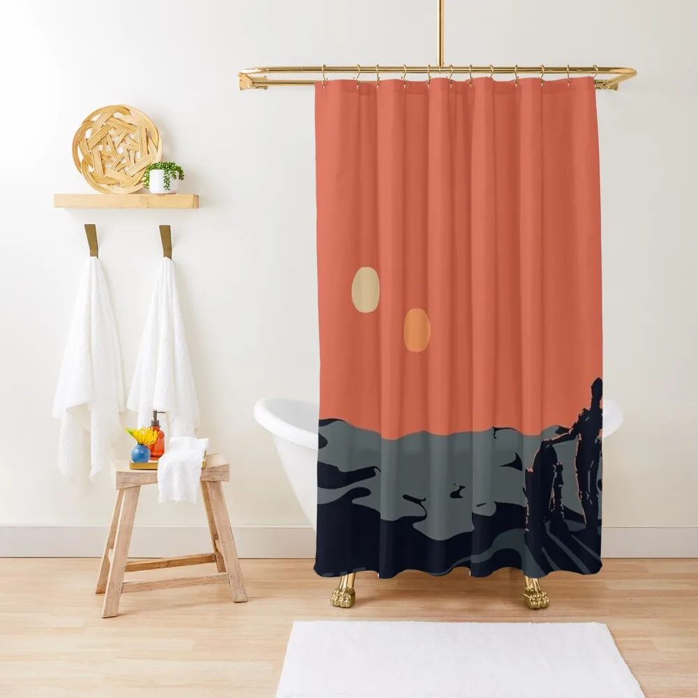 

tatooine retro travels poster Shower Curtain Elegant Bathroom Shower Bath Luxury Bathroom Shower Curtain