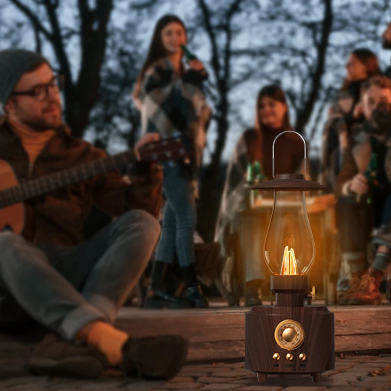 Portable Retro Oil Lamp, Bluetooth Speaker, 2 in 1 Rechargeable Handheld Model - Wireless for Bedroom Bar Outdoor Camping