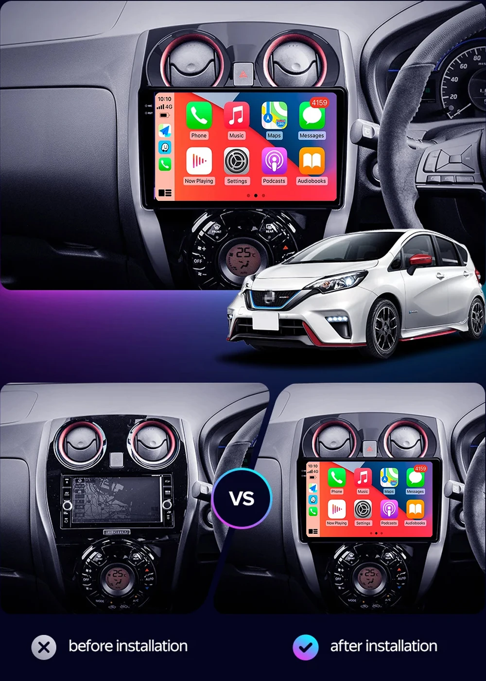 Android 16 For Nissan Note 2 E12 2012 - 2021 Car Radio Stereo GPS Navigation Multimedia Player Wireless CarPlay Android Auto DSP