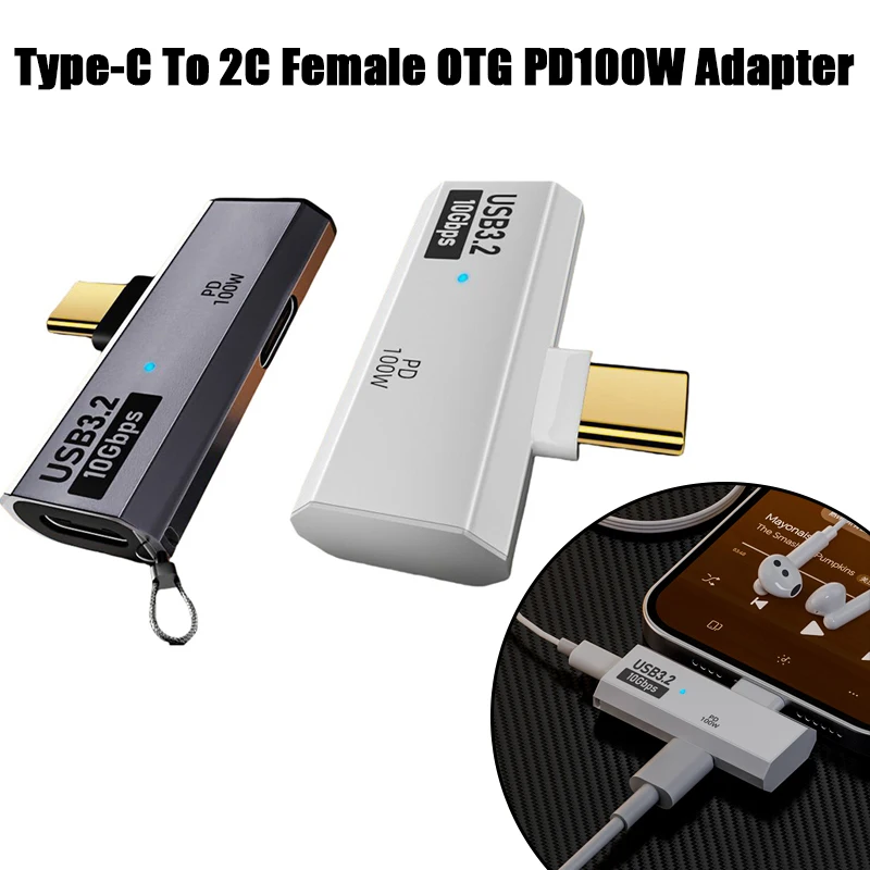 2 In1 USB C OTG Kabel Adapter Type C Naar USB3.2 10 Gbps PD100W Snel Opladen Data Adapter Voor Telefoon tablet Hoofdtelefoon Audio Adapter