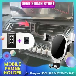 Car Mobile Phone Holder for Peugeot 3008 P84 MK2 2017~2022 2018 2019 Air Vent Clip Tray Stand Support Sticker Accessories iPhone