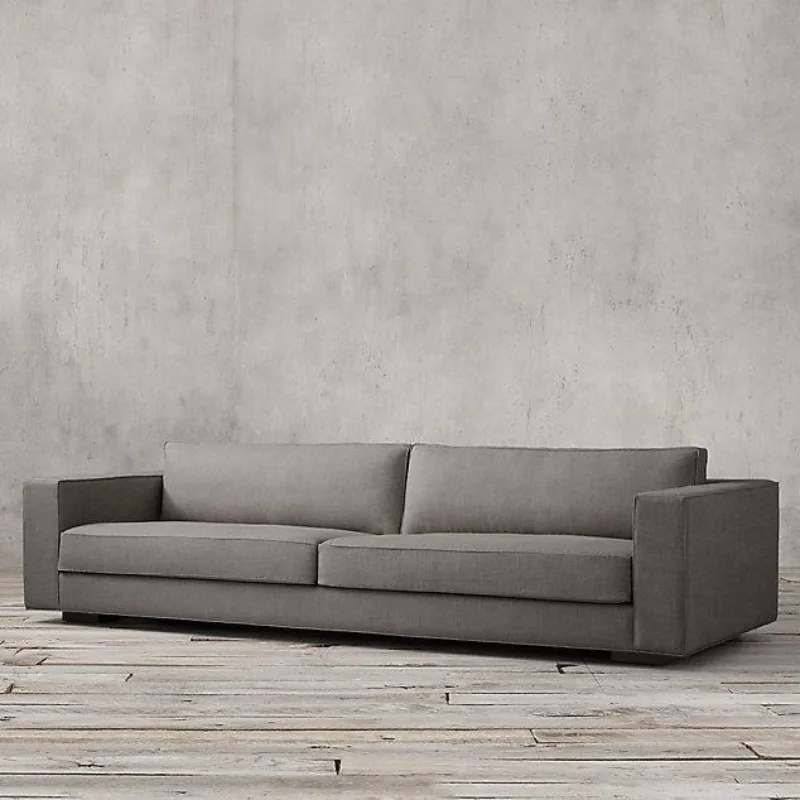Modern retro cotton and linen living room fabric fully dismantled and washed three-person sofa homestay style combination sofa
