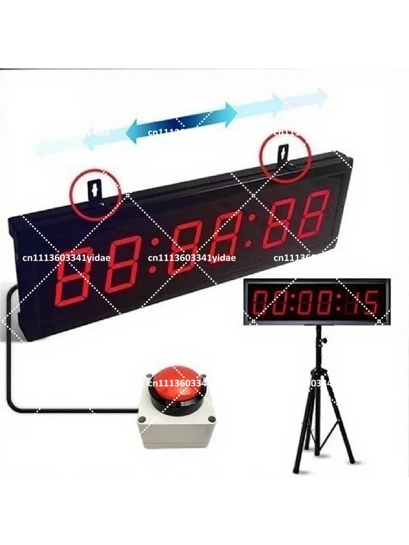 Handheld Stopwatch Timer with Wired Remote Button Single-Sided Digital Display Plug-in Model for Competition Timing