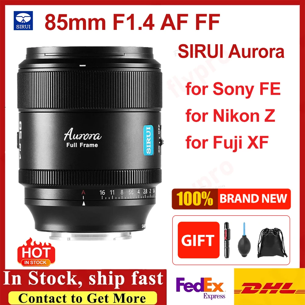 SIRUI 85mm F1.4 Full Frame! Aurora Camera Lens Full Frame Auto Focus Lens for Sony E Nikon Z Fujifilm X Mount pk SIGMA 85mm