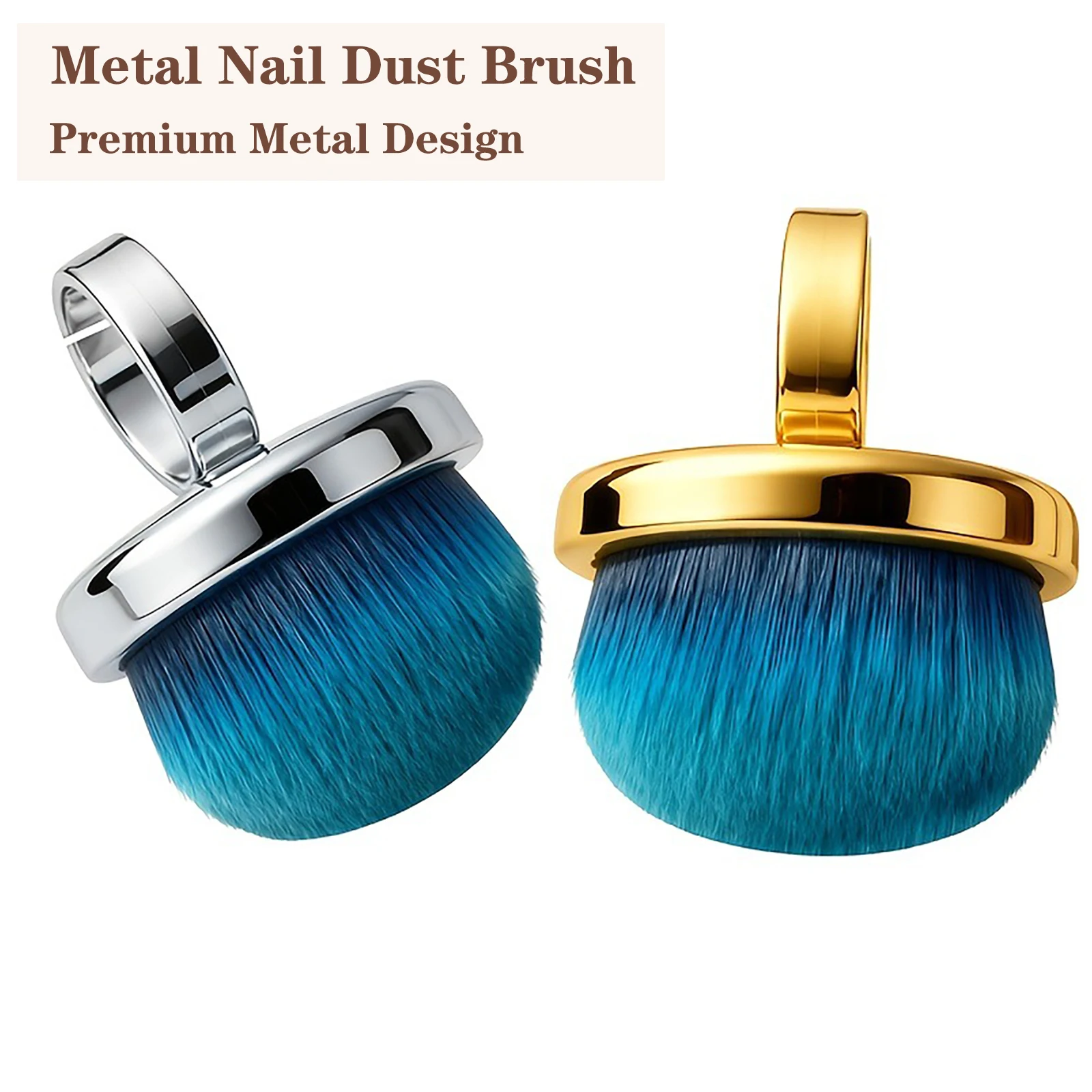 Metallring-Nagelstaubbürste, Freihändige Fingerreinigungsbürste mit Weichen, Dichten Borsten für Acryl-Gel-Dip-Puder-Entfernung im Salon und zu Hause – Detail 3