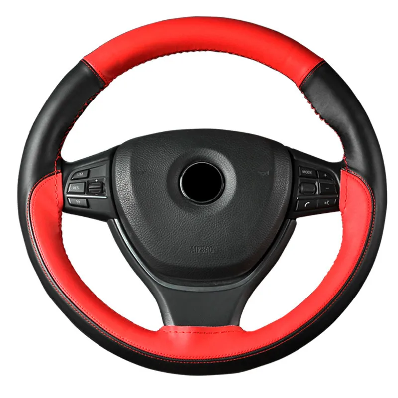 New DIY Car Steering Wheel Cover Ultrathin Genuine Leather Protective Cover For Ford Focus 2 3 4 5 Mondeo MK2 MK3 MK4 MK7 Fiesta