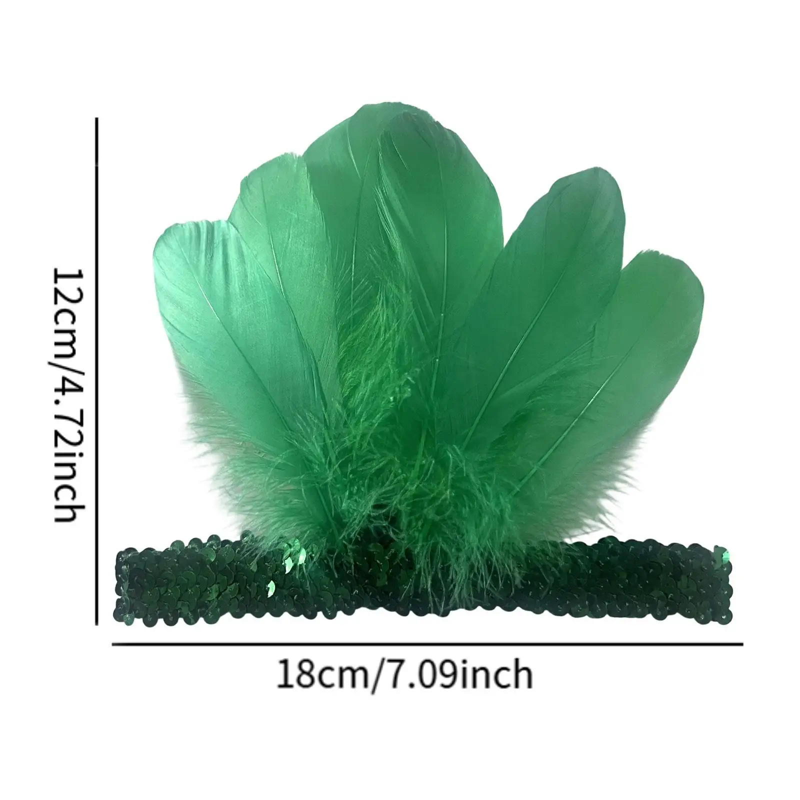 Bandeau en plumes, accessoires de Costume élégants, couvre-chef en plumes à paillettes pour spectacle sur scène, carnaval, Halloween, jeu de rôle, Cosplay